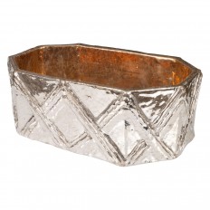 Metallic glazed ceramic bowl